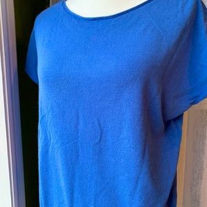 Loft Blue Cap Sleeve Sweater T-Shirt